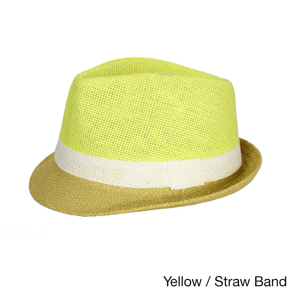 yellow fedora hat