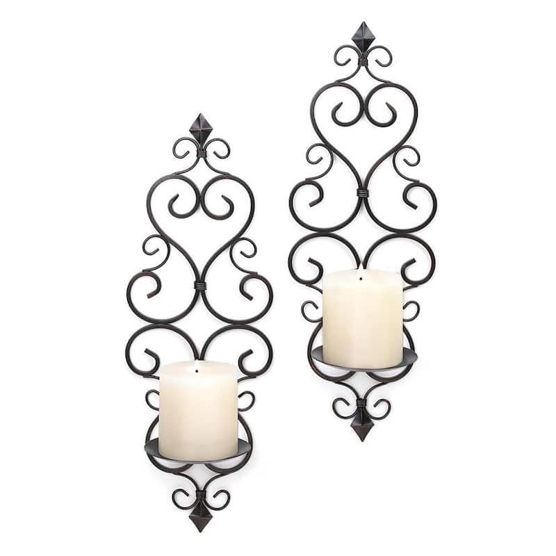 Claudia Scrolling Wall Candle Holder (Set of 2)