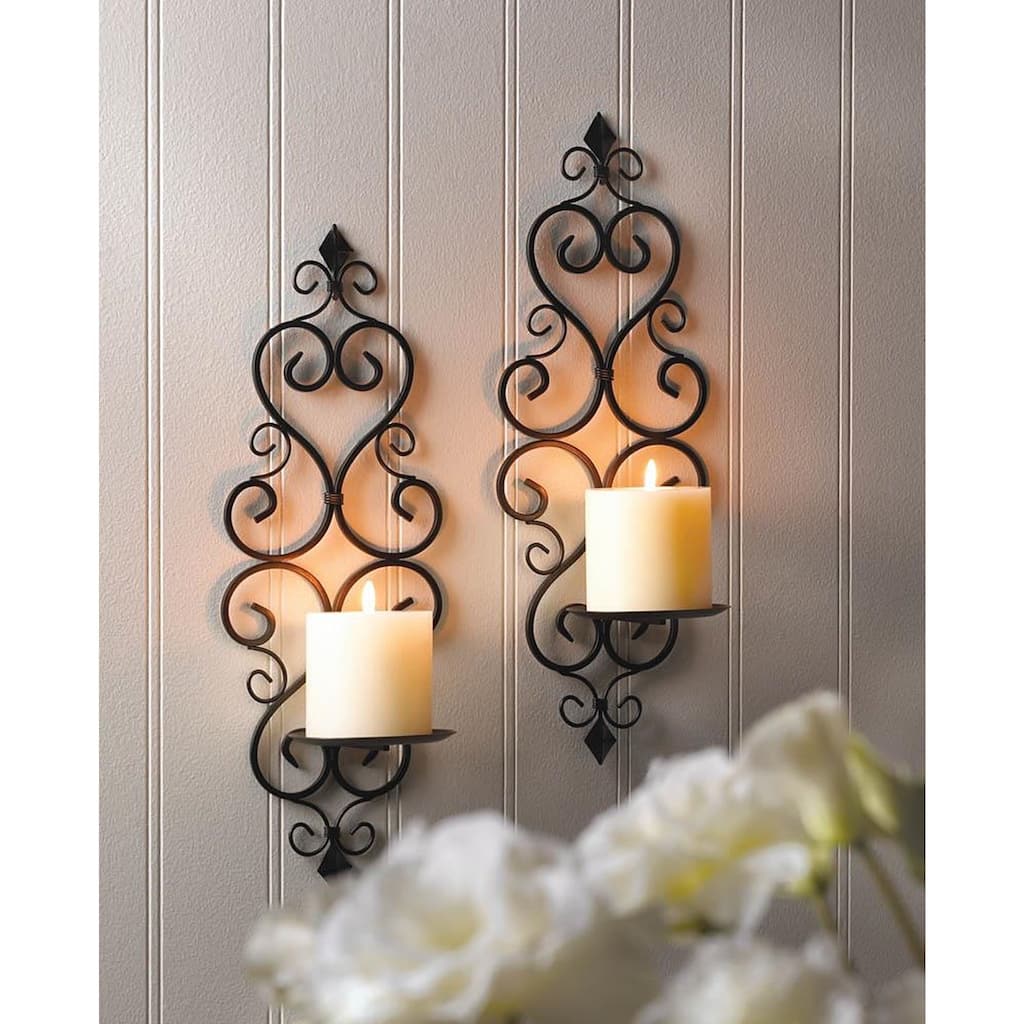 Claudia Scrolling Wall Candle Holder (Set of 2)
