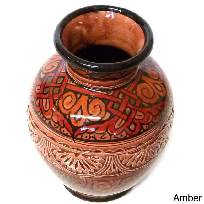 Engraved Ceramic Vase , Handmade in Morocco - On Sale - Bed Bath ...