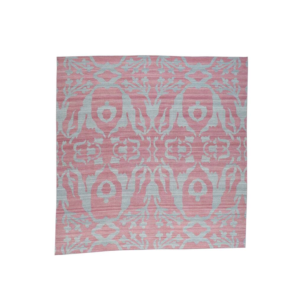 Shahbanu Rugs Wool Hand-woven Square Reversible Kilim Flat-weave Rug (10'0 x10'1)