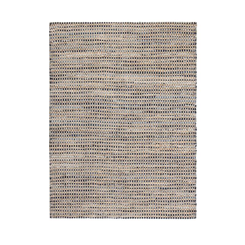 Jani Billy Tan/Blue Jute, Denim and Cotton Rug - Durango Design, 8' x 10' Feet Area Rug