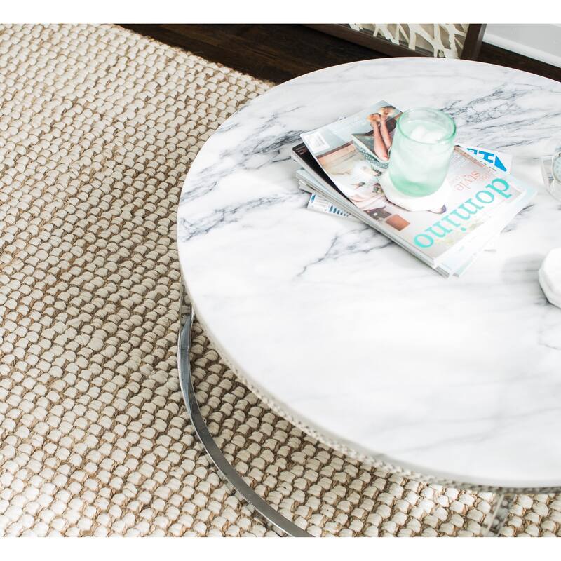 Jani Nelle Tan and Ivory Jute and Upcycled Fiber Rug