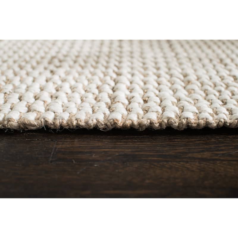 Jani Nelle Tan and Ivory Jute and Upcycled Fiber Rug