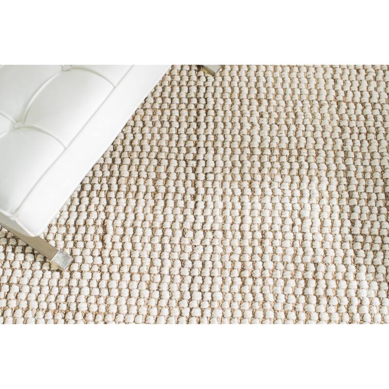Jani Nelle Tan and Ivory Jute and Upcycled Fiber Rug