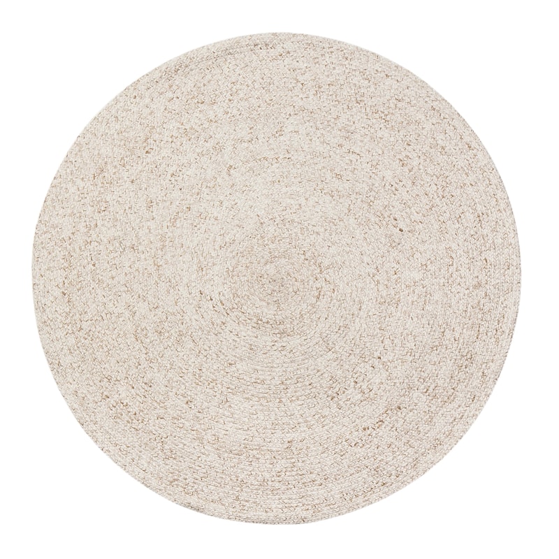 Jani Huma Ivory Upcycled Fiber and Cotton Round Rug
