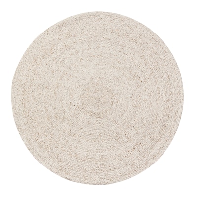 Jani Huma Ivory Upcycled Fiber and Cotton Round Rug