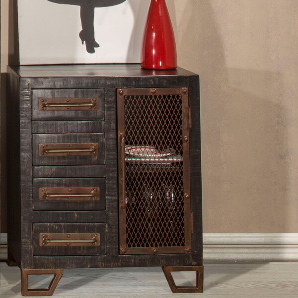 Hilale Furniture Bridgewater Black Metal And Wood Accent Hilale Furniture Bridgewater Black Metal And Wood Accent Cabinet