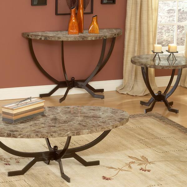 Hillsdale Furniture Monaco Brown Faux Marble End Table Bed Bath