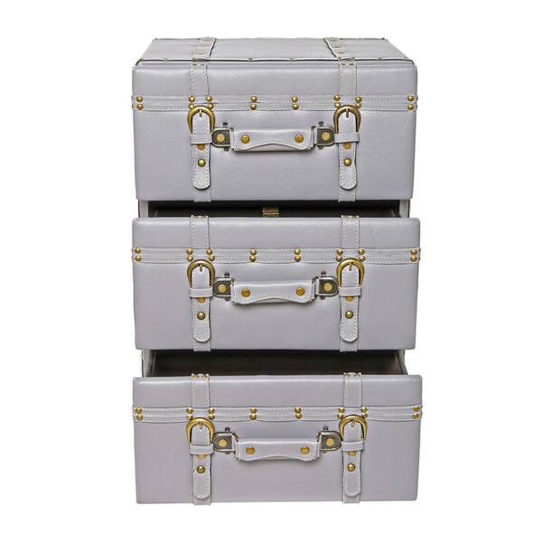 Shop River Of Goods Faux Leather 26 25 Inch High 3 Drawer Trunk