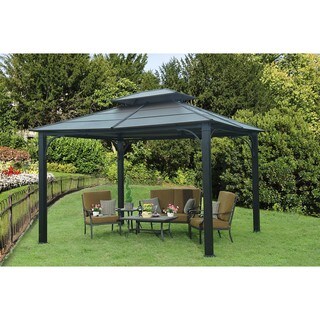 Sunjoy Flora Black 10-foot x 12-foot Gazebo - Bed Bath & Beyond - 15313487