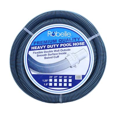 Robelle Premium Quality Heavy Duty Pool Hose, 21' x 1-1/4" - Blue