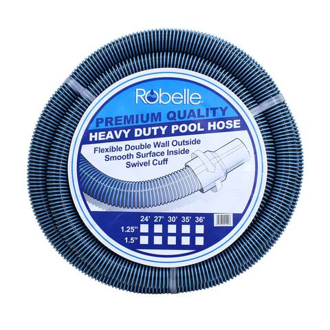 Robelle Premium Quality Heavy Duty Pool Hose, 21' x 1-1/4" - Blue