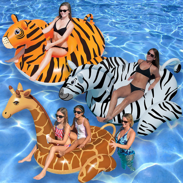 Swimline Giant Giraffe, Zebra and Tiger Combo Pack