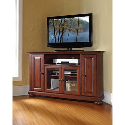 Crosley Alexandria 48" Corner TV Stand in Vintage Mahogany