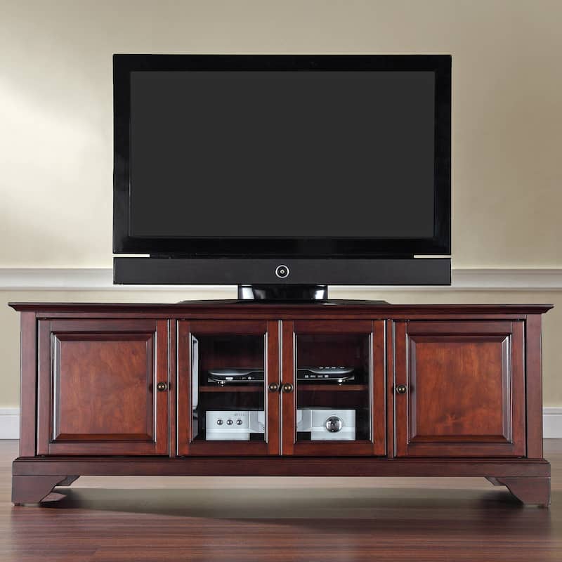Crosley Lafayette 60" Low Profile TV Stand in Vintage Mahogany