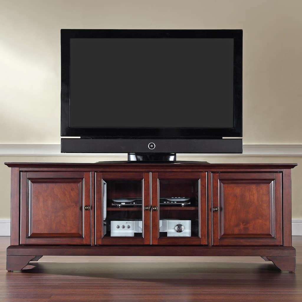 Crosley Lafayette 60" Low Profile TV Stand in Vintage Mahogany