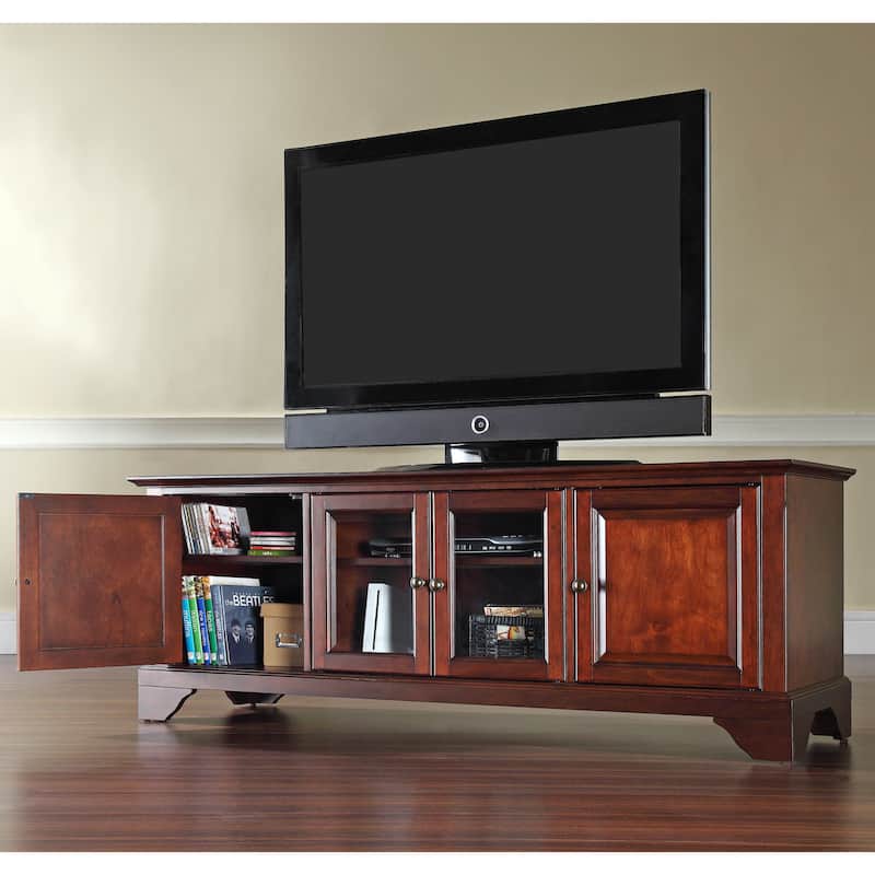 Crosley Lafayette 60" Low Profile TV Stand in Vintage Mahogany