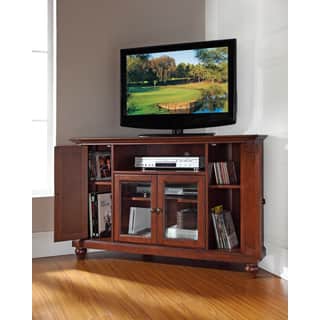 Corner Tv Stands Online At Our Best Living Room Crosley Furniture Cambridge Wooden 48 Inch Corner Tv Stand In Vintage Mahogany Finish