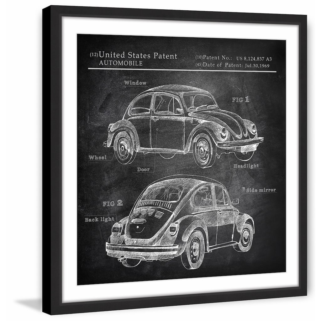 VW Beetle Design' Framed Painting Print