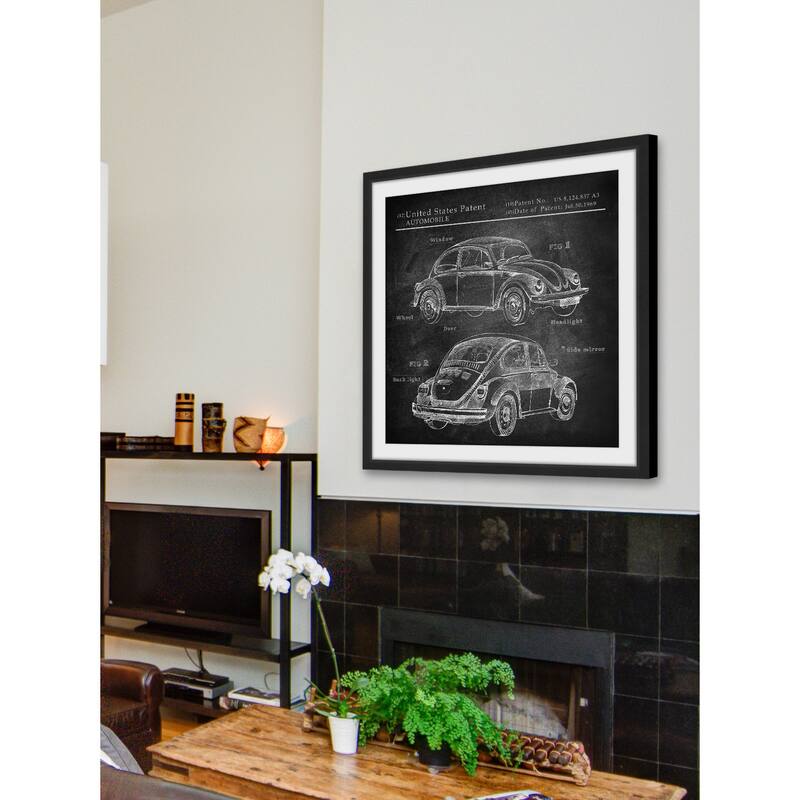 VW Beetle Design' Framed Painting Print