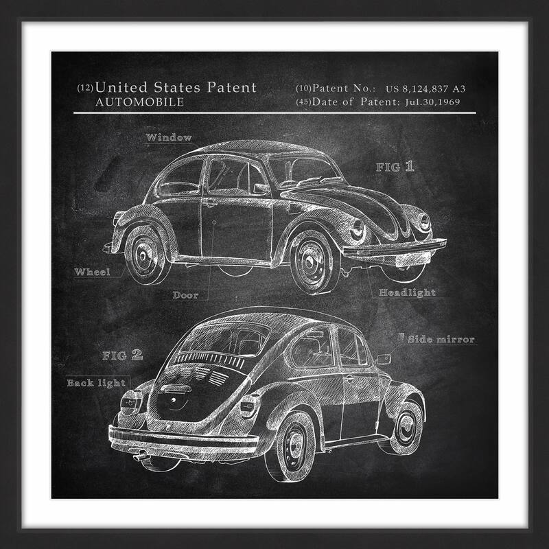 VW Beetle Design' Framed Painting Print