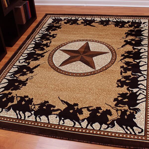 Donnieann Traditions Berber Color Western Star With Cowboy Donnieann Traditions Berber Color