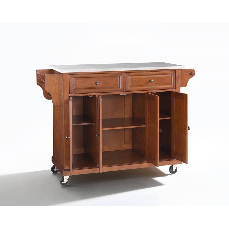 Crosley Stainless Steel Top Classic Cherry Finish Kitchen Cart/Island - 18"d x 51.5"w x 36"h