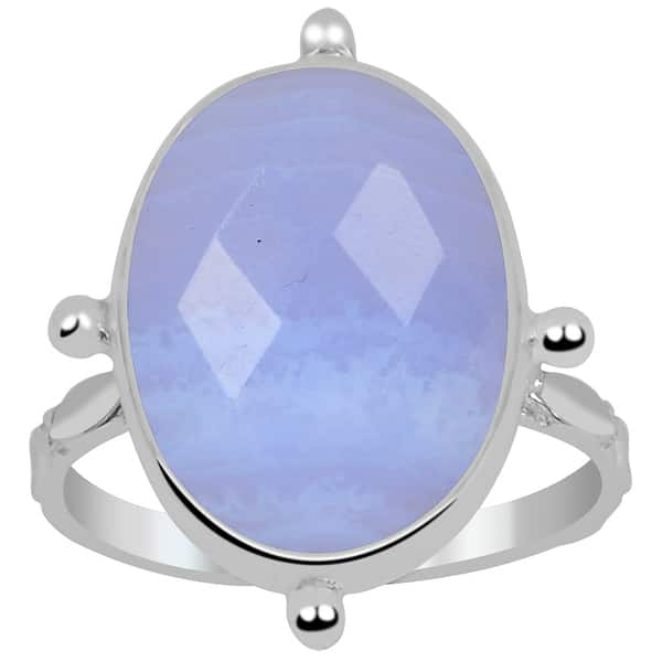 Shop Natural 8 5 Carat Blue Lace Agate 925 Sterling Silver Wedding