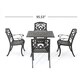 Austin Outdoor 5-piece Cast Aluminum Square Dining Set by Christopher Knight Home - Thumbnail 4