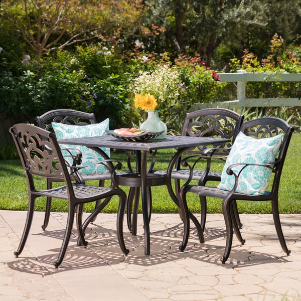 5 piece cast aluminum patio furniture