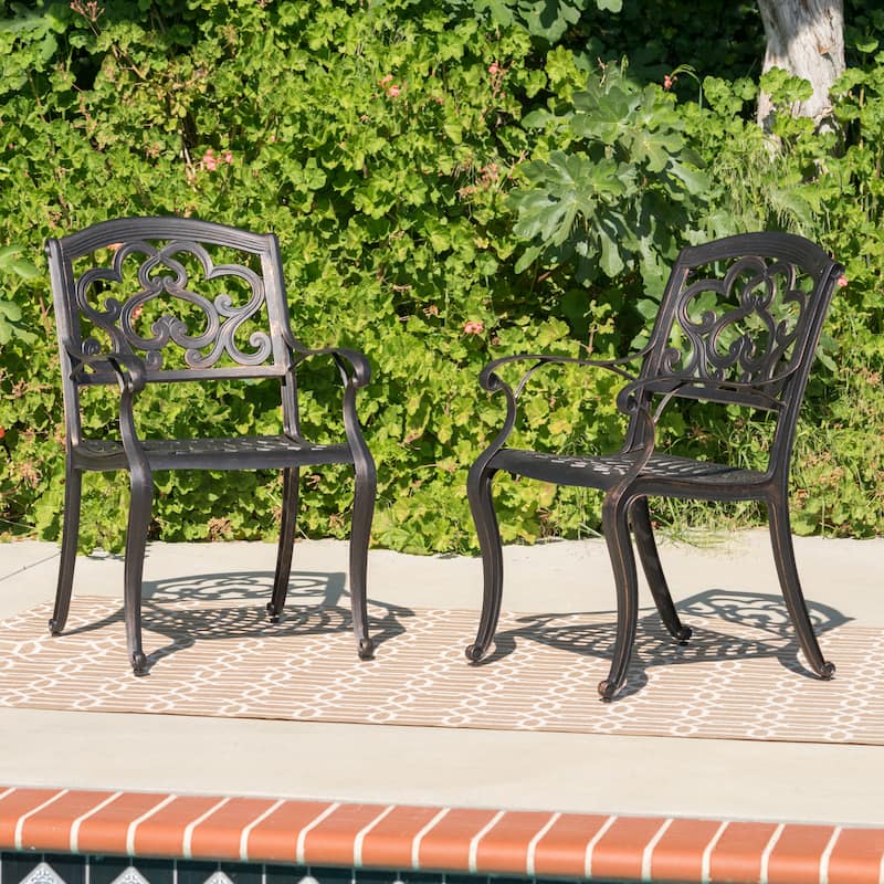 Austin Outdoor 3-piece Cast Aluminum Square Bistro Set by Christopher Knight Home