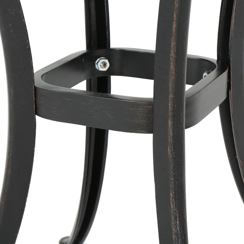 Ava Outdoor Cast Aluminum Bistro Table with Ice Bucket by Christopher Knight Home - 21.00" D x 21.00" W x 25.00" H