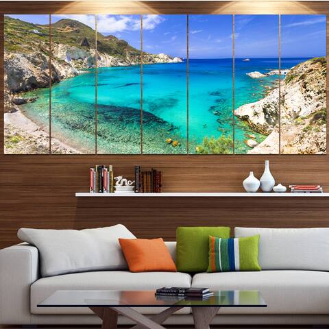 Designart "Greece Beaches of Milos Island" Landscape Wall Artwork - Multi-color
