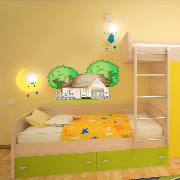 Full Color Village House Children's Room Full Color Wall Decal Sticker ...