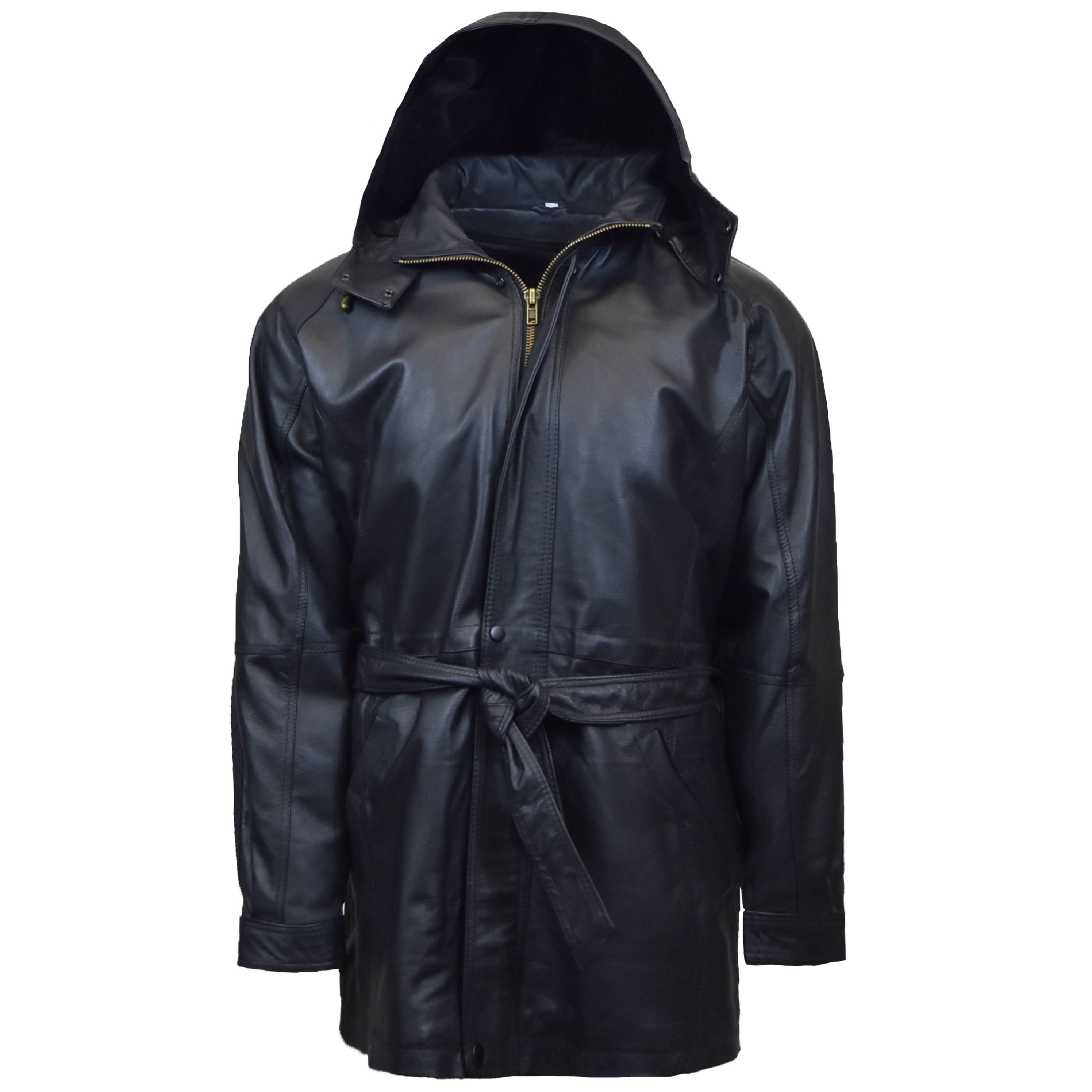 mens three quarter leather coats