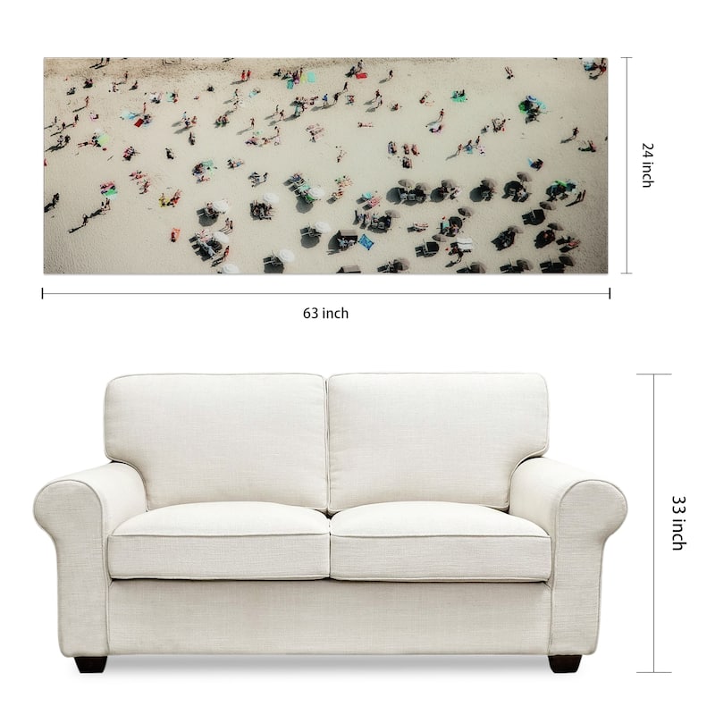 "Beach Day" Frameless Free Floating Tempered Glass Panel Graphic Wall Art
