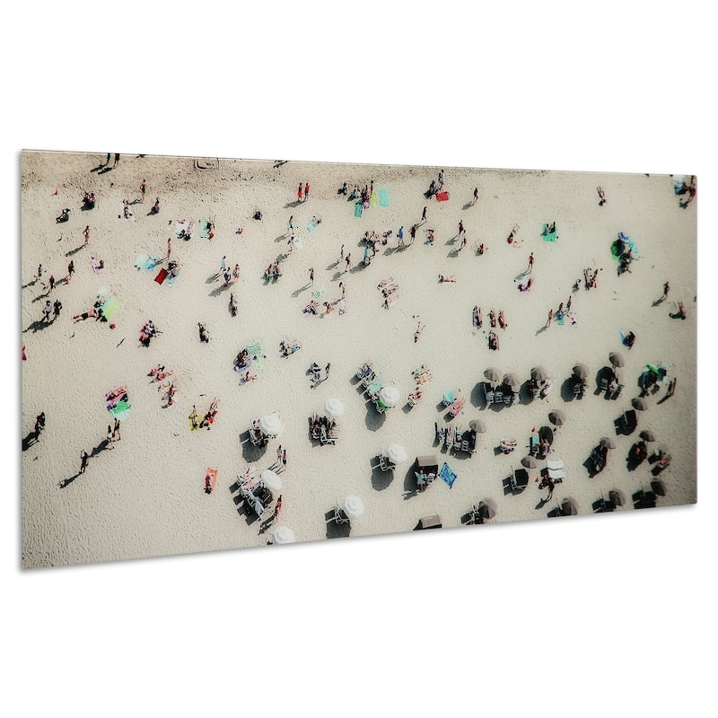 "Beach Day" Frameless Free Floating Tempered Glass Panel Graphic Wall Art