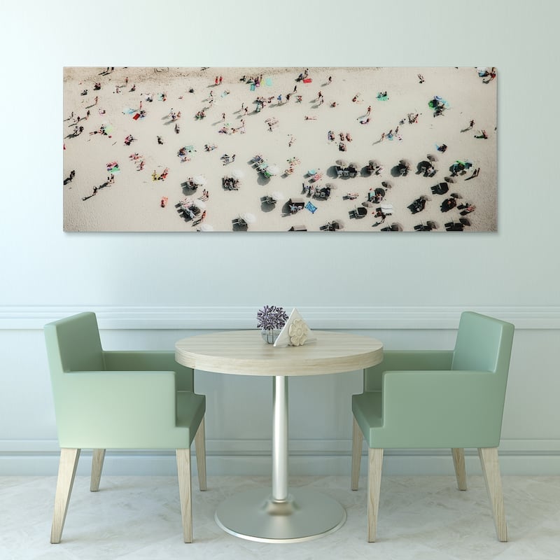"Beach Day" Frameless Free Floating Tempered Glass Panel Graphic Wall Art