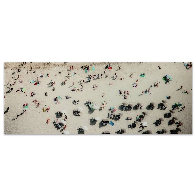 "Beach Day" Frameless Free Floating Tempered Glass Panel Graphic Wall Art