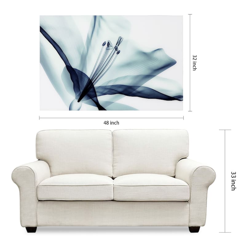 Amaryllis Flower Wall Art Printed on Free Floating Tempered Glass