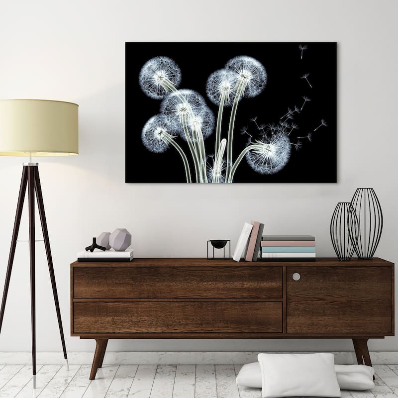 "Dancing Dandelions" Wall Art Printed on Tempered Glass