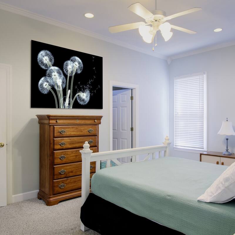 "Dancing Dandelions" Wall Art Printed on Tempered Glass