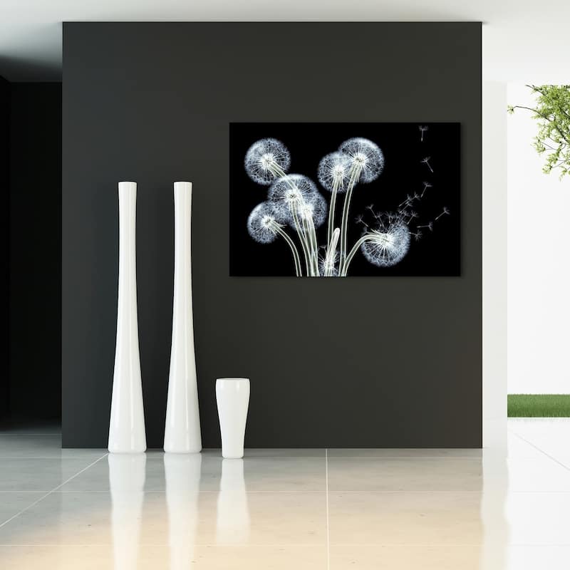 "Dancing Dandelions" Wall Art Printed on Tempered Glass