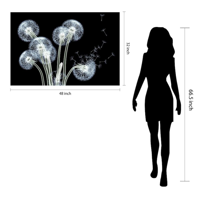 "Dancing Dandelions" Wall Art Printed on Tempered Glass