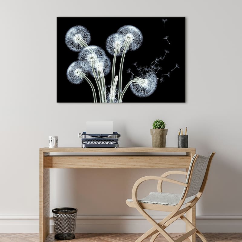 "Dancing Dandelions" Wall Art Printed on Tempered Glass