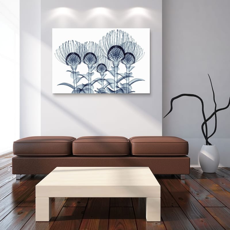 "Nodding Pincushions" Frameless Free Floating Tempered Glass Panel Graphic Wall Art