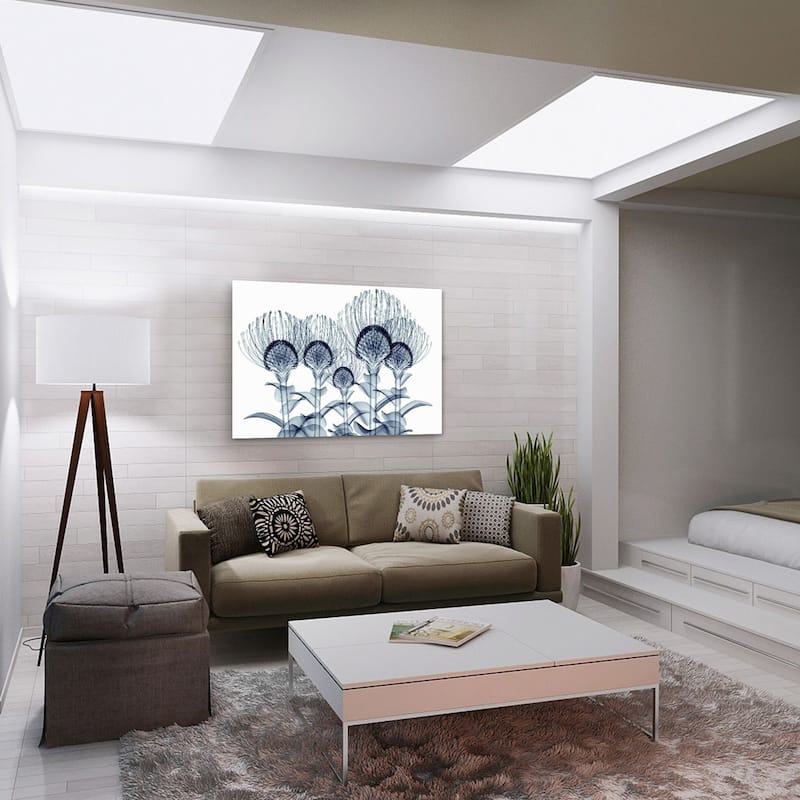 "Nodding Pincushions" Frameless Free Floating Tempered Glass Panel Graphic Wall Art