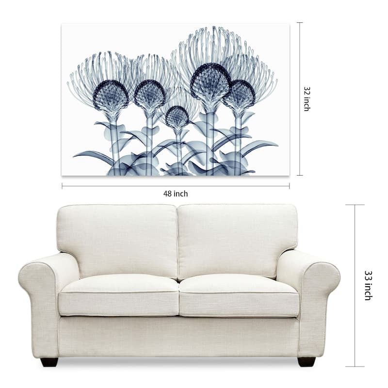 "Nodding Pincushions" Frameless Free Floating Tempered Glass Panel Graphic Wall Art