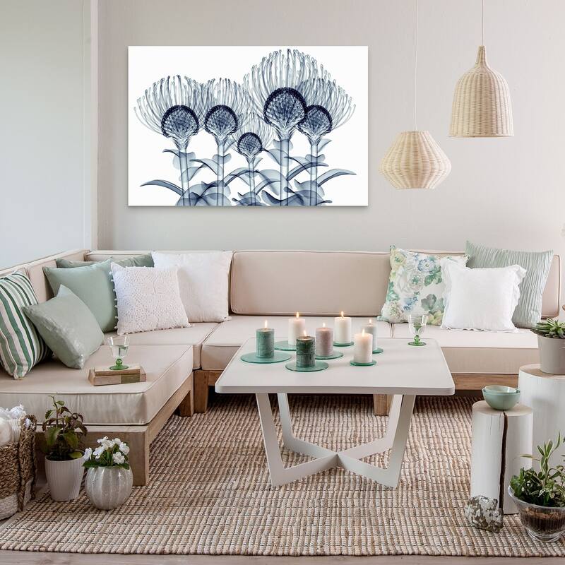 "Nodding Pincushions" Frameless Free Floating Tempered Glass Panel Graphic Wall Art